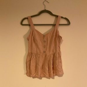 Tan and White Gingham Shirt